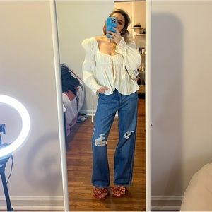 Urban Outfiters Allie Tie-Sleeve Blouse